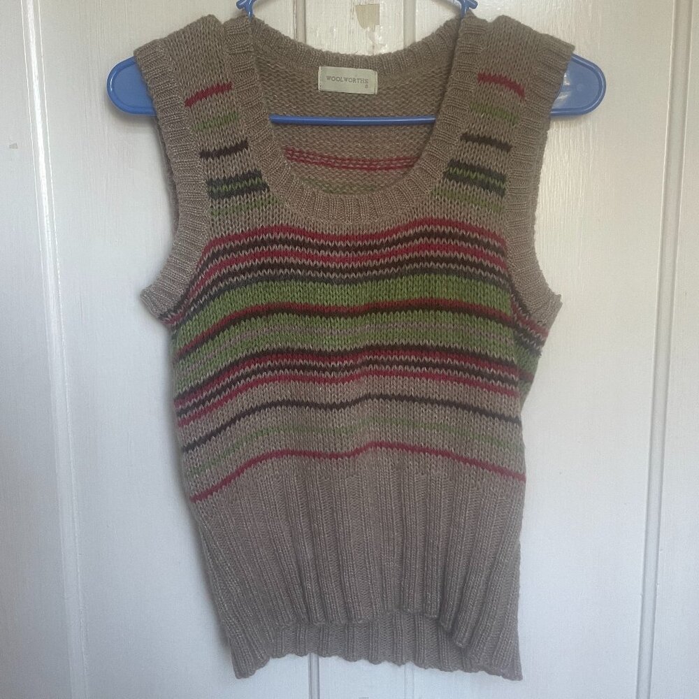 Woolworths vintage multi colored sweater vest